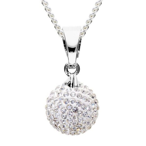 LÖB Kette mit Anhänger Kette 925 Silber mit Perlenanhänger Glitzer Perle