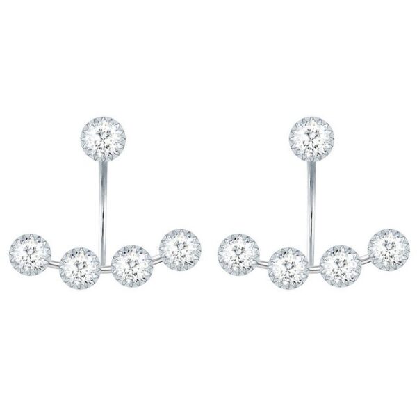 LÖB Paar Ohrstecker Damen Ohrringe Hängend 925 Silber Ear Jacket Zirkonia Glitzer Steine (Geschenke für Frauen Freundin Mutter Mama zum Geburtstag Muttertag Muttertagsgeschenk