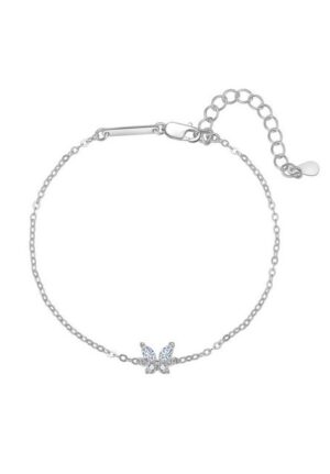 Hey Happiness Silberarmband Schmetterling Kristalle Charm