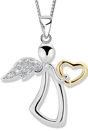 Limana Kette mit Anhänger Damen Mädchen 925 Silber Schutzengel Engel Herz Kette (inkl. Geschenk-Dose)