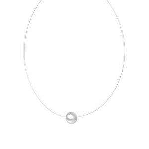 LÖB Kette mit Anhänger Kette Halskette Nylon mit Perlen 925 Silber Weiß