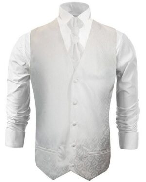 Paul Malone Anzugweste Herren Hochzeitsweste mit Plastron Set 2tlg gestreift - Bräutigam (Set