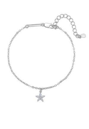 Hey Happiness Silberarmband Blume Kristalle Charm Floral