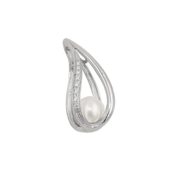 Schmuck Krone Perlenanhänger Anhänger 8mm Zuchtperle elegante Form 925 Silber