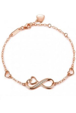 Limana Armband verstellbares 925 Sterling Silber rosegold rotgold Herz Liebe Frauen (Inkl. Geschenk-Dose mit Herz)