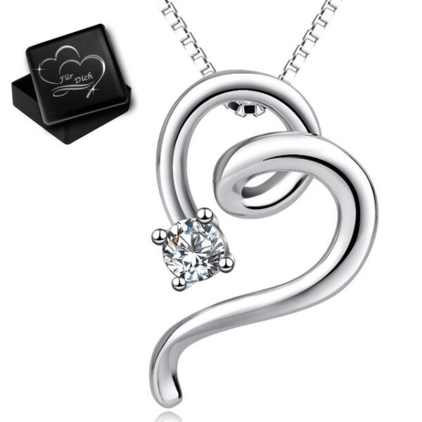 Limana Herzkette Damen 925 Sterling Silber Frauen Kette mit Herz Liebe