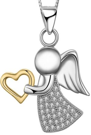 Limana Kette mit Anhänger Damen Kinder Mädchen 925 Silber Engelkette Halskette Engel (inkl. Geschenkdose)