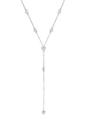 Hey Happiness Y-Kette Herzkette Silber 925 Zirkonia