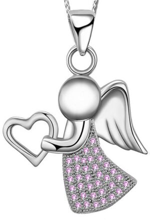 Limana Kette mit Anhänger Kinder Mädchen Damen 925 Silber Engel Schutzengel Kette (inkl. Geschenkdose)