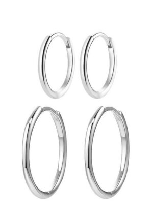 Hey Happiness Ohrring-Set Layer Creolen Silber 925 Damen