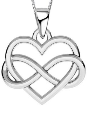 Limana Herzkette Damen Mädchen 925 Silber Kette mit Herz Unendlichkeit Liebe (inkl. Geschenkdose)