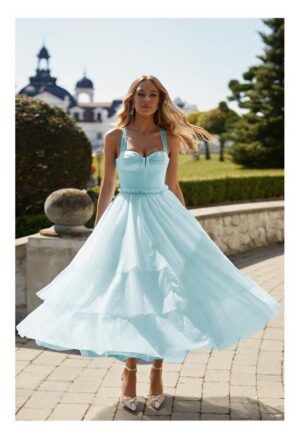 UNAUDY Abendkleid MidikleidSling-Brautkleid