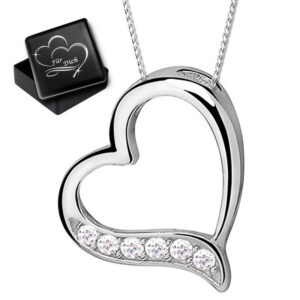 Limana Herzkette Kette mit Herz echt 925 Sterling Silber (inkl. Geschenkdose)