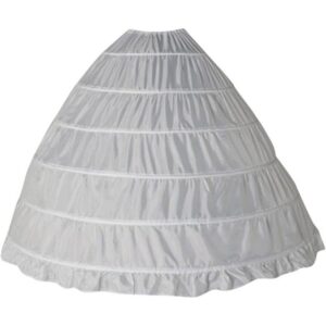 Coonoor Unterrock Petticoat Unterrock Damen Lang Weiß 6 Reifrock Fluffy Underskirt für Brautkleid Ballkleid